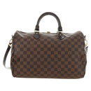 LOUIS VUITTON Damier Ebene Speedy Bandouliere 35 Hand Bag N41366 Auth 188496SAV-3