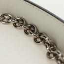 GUCCI Horsebit Shoulder Bag Leather White Silver Auth 188497SAM-10