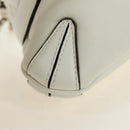 GUCCI Horsebit Shoulder Bag Leather White Silver Auth 188497SAM-12