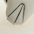 GUCCI Horsebit Shoulder Bag Leather White Silver Auth 188497SAM-14