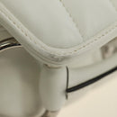 GUCCI Horsebit Shoulder Bag Leather White Silver Auth 188497SAM-18