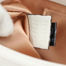 GUCCI Horsebit Shoulder Bag Leather White Silver Auth 188497SAM-25