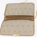 Christian Dior Chain Shoulder Bag Leather Beige Gold Auth 188501-10