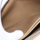 Christian Dior Chain Shoulder Bag Leather Beige Gold Auth 188501-20
