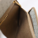 Christian Dior Chain Shoulder Bag Leather Beige Gold Auth 188501-21