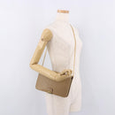 Christian Dior Chain Shoulder Bag Leather Beige Gold Auth 188501-23