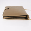 Christian Dior Chain Shoulder Bag Leather Beige Gold Auth 188501-3