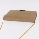 Christian Dior Chain Shoulder Bag Leather Beige Gold Auth 188501-6
