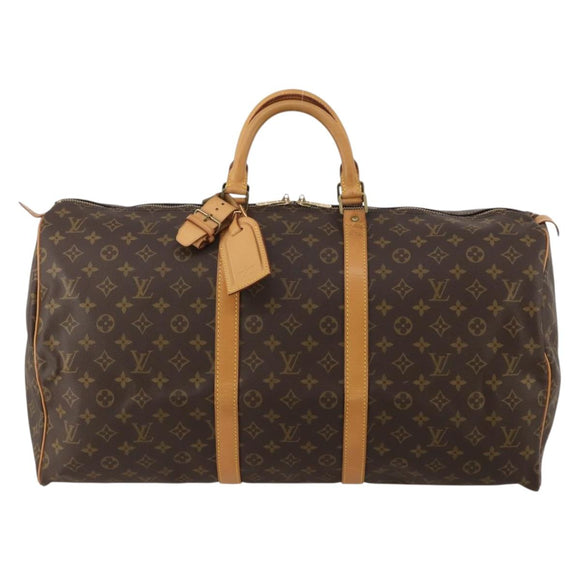 LOUIS VUITTON Monogram Keepall 55 Boston Bag M41424 LV Auth 188502SAV