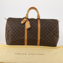 LOUIS VUITTON Monogram Keepall 55 Boston Bag M41424 LV Auth 188502SAV-12