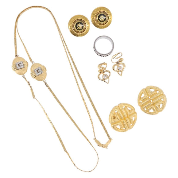 NINA RICCI Givenchy Calvin Klein MCM Earring metal 5 Set Gold Auth 188503