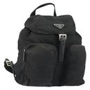 PRADA Backpack Nylon Black Silver Auth 188504-1