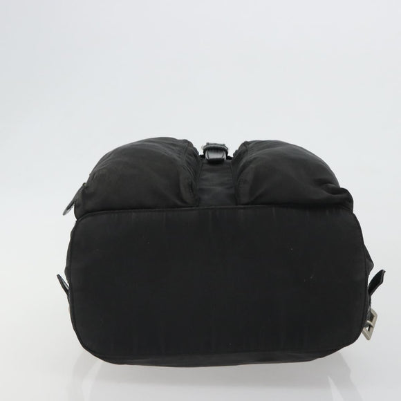 PRADA Backpack Nylon Black Silver Auth 188504