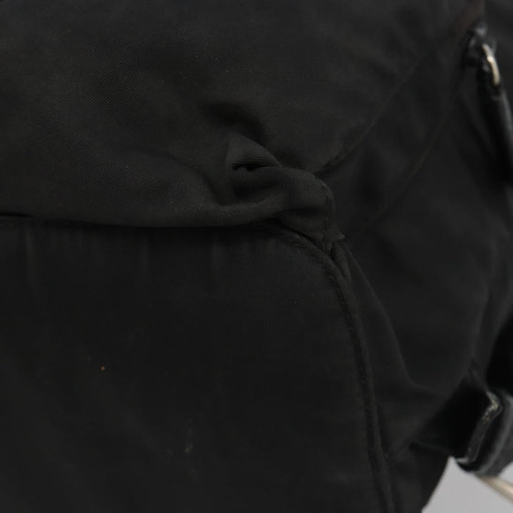 PRADA Backpack Nylon Black Silver Auth 188504