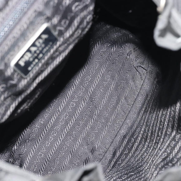 PRADA Backpack Nylon Black Silver Auth 188504