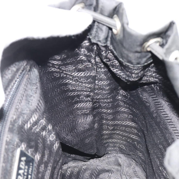 PRADA Backpack Nylon Black Silver Auth 188504
