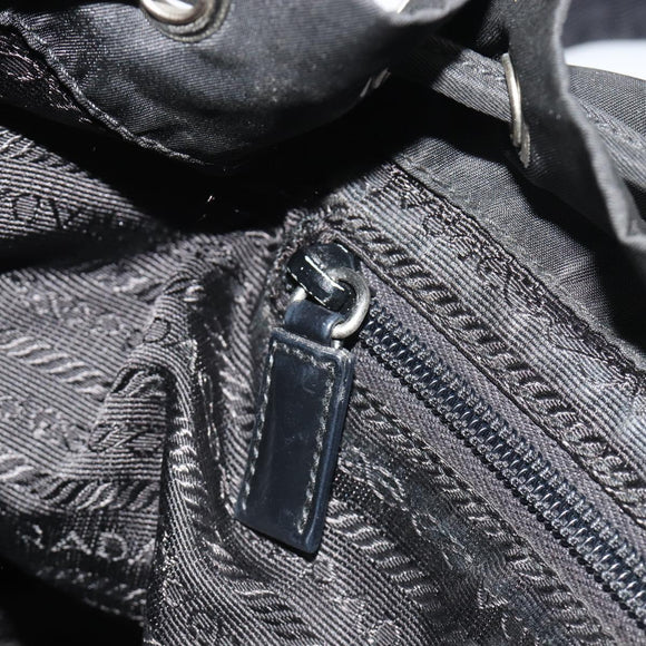PRADA Backpack Nylon Black Silver Auth 188504