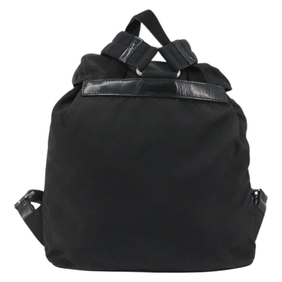 PRADA Backpack Nylon Black Silver Auth 188504