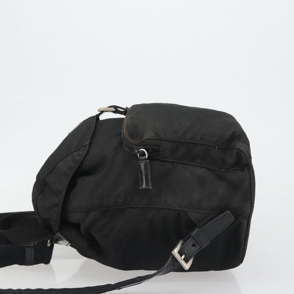 PRADA Backpack Nylon Black Silver Auth 188504