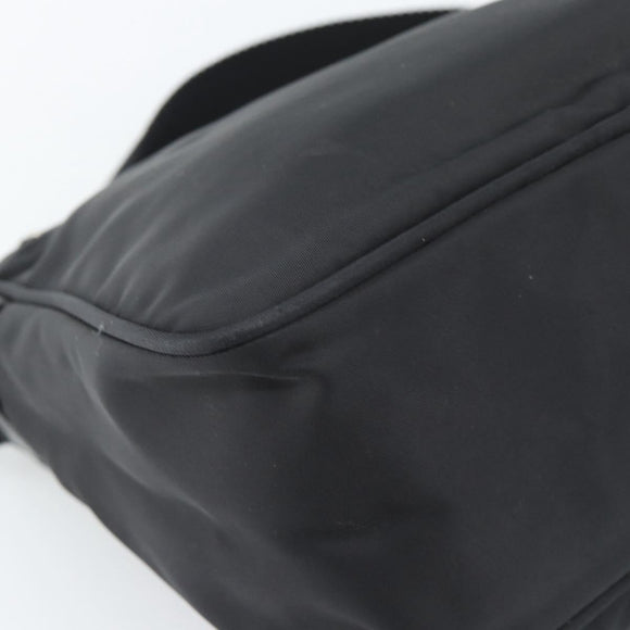 PRADA Shoulder Bag Nylon Black Silver Auth 188514