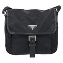 PRADA Shoulder Bag Nylon Black Silver Auth 188514-13