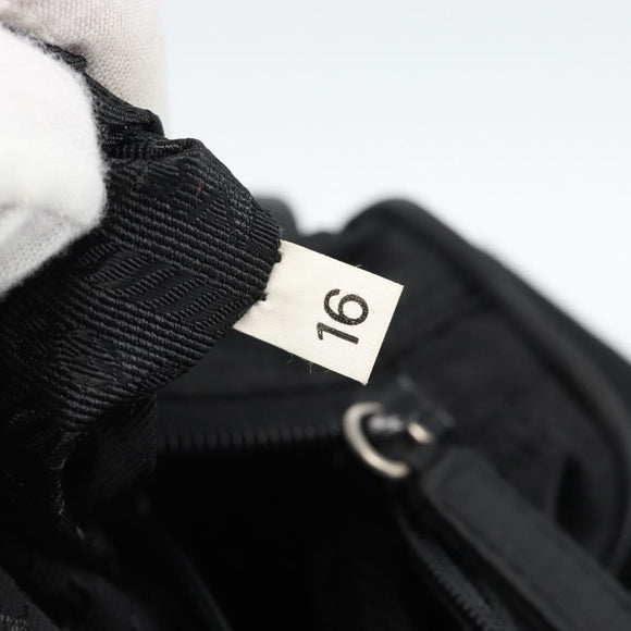 PRADA Shoulder Bag Nylon Black Silver Auth 188514