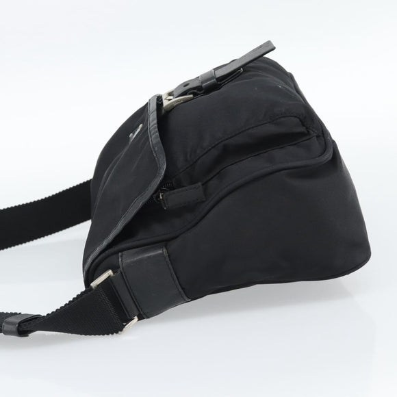 PRADA Shoulder Bag Nylon Black Silver Auth 188514