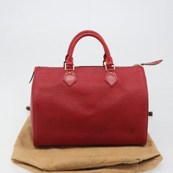 LOUIS VUITTON Epi Speedy 30 Handtas Castilian Rood M43007 LV Auth 188522V