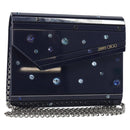 Jimmy Choo Chain Shoulder Bag plastic Navy Auth 188525-1