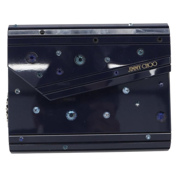 Jimmy Choo Chain Shoulder Bag plastic Navy Auth 188525