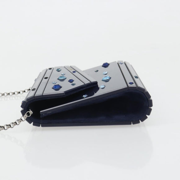 Jimmy Choo Chain Shoulder Bag plastic Navy Auth 188525