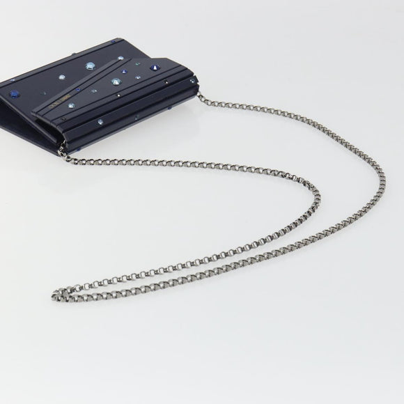 Jimmy Choo Chain Shoulder Bag plastic Navy Auth 188525