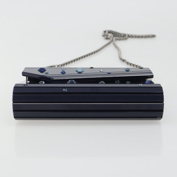 Jimmy Choo Chain Shoulder Bag plastic Navy Auth 188525