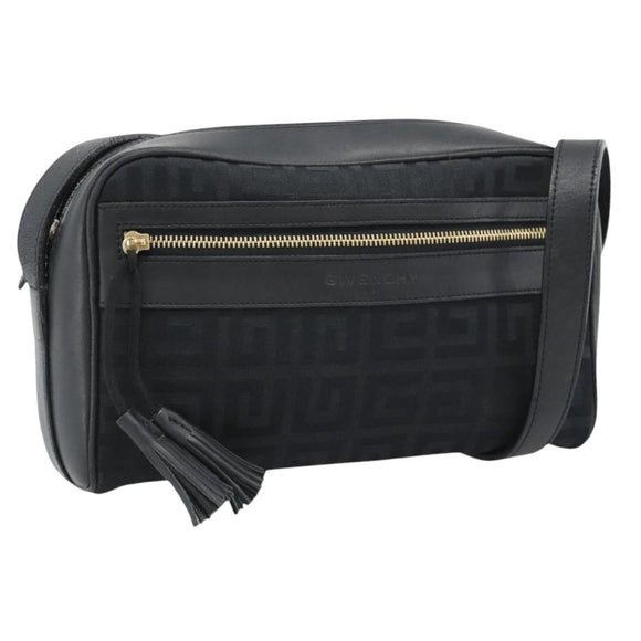 GIVENCHY Shoulder Bag Canvas Black Auth 188526
