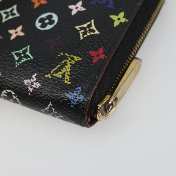 LOUIS VUITTON Multicolor Zippy Coin Purse Black M93740 LV Auth 188528A