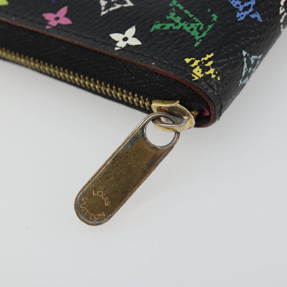 LOUIS VUITTON Multicolor Zippy Coin Purse Black M93740 LV Auth 188528A