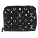 LOUIS VUITTON Multicolor Zippy Coin Purse Black M93740 LV Auth 188528A-13