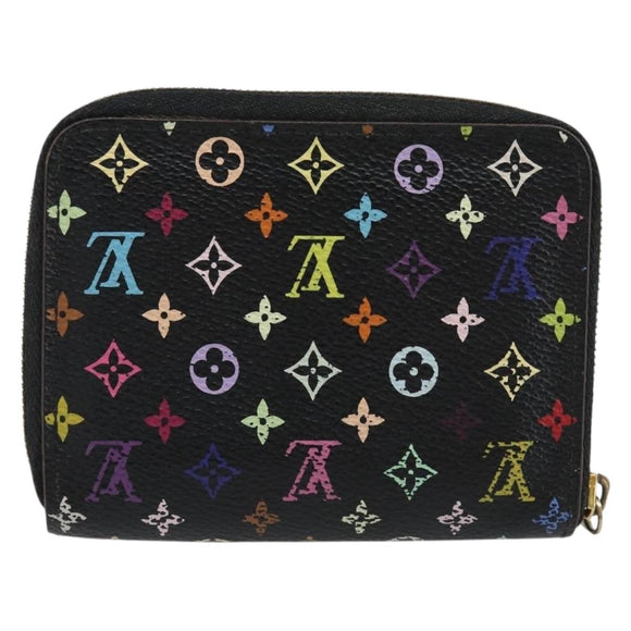 LOUIS VUITTON Multicolor Zippy Coin Purse Black M93740 LV Auth 188528A