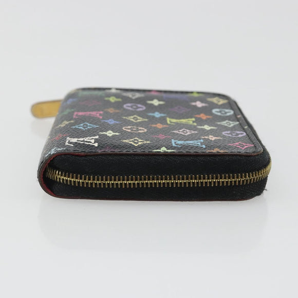 LOUIS VUITTON Multicolor Zippy Coin Purse Black M93740 LV Auth 188528A