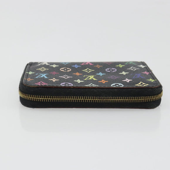 LOUIS VUITTON Multicolor Zippy Coin Purse Black M93740 LV Auth 188528A