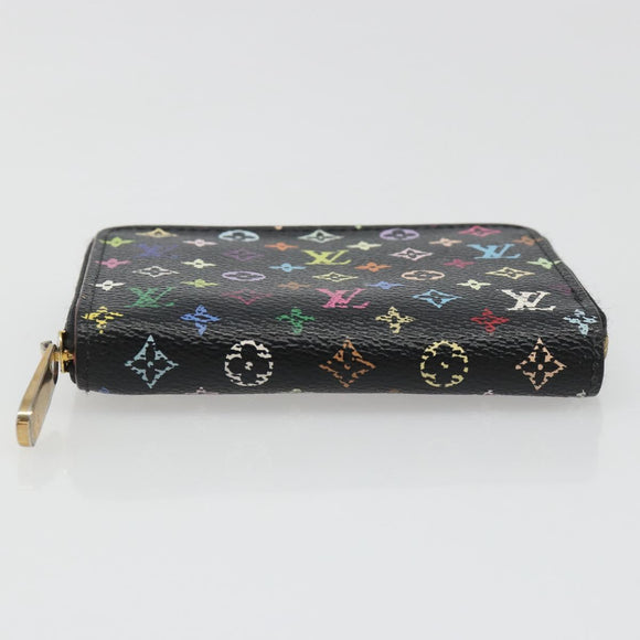 LOUIS VUITTON Multicolor Zippy Coin Purse Black M93740 LV Auth 188528A