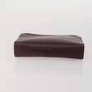 CARTIER Clutch Bag Leather 5 Set Bordeaux Gold Auth 188529-10