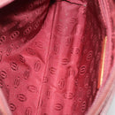 CARTIER Clutch Bag Leather 5 Set Bordeaux Gold Auth 188529-11