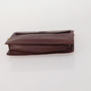 CARTIER Clutch Bag Leather 5 Set Bordeaux Gold Auth 188529-15