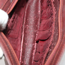CARTIER Clutch Bag Leather 5 Set Bordeaux Gold Auth 188529-16