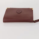 CARTIER Clutch Bag Leather 5 Set Bordeaux Gold Auth 188529-19