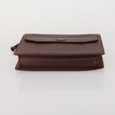 CARTIER Clutch Bag Leather 5 Set Bordeaux Gold Auth 188529-26