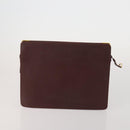 CARTIER Clutch Bag Leather 5 Set Bordeaux Gold Auth 188529-3