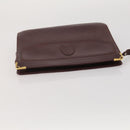 CARTIER Clutch Bag Leather 5 Set Bordeaux Gold Auth 188529-4