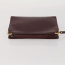 CARTIER Clutch Bag Leather 5 Set Bordeaux Gold Auth 188529-9